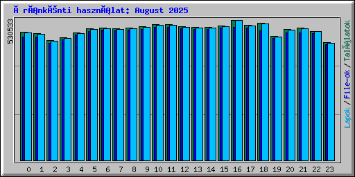 Óránkénti használat: August 2025